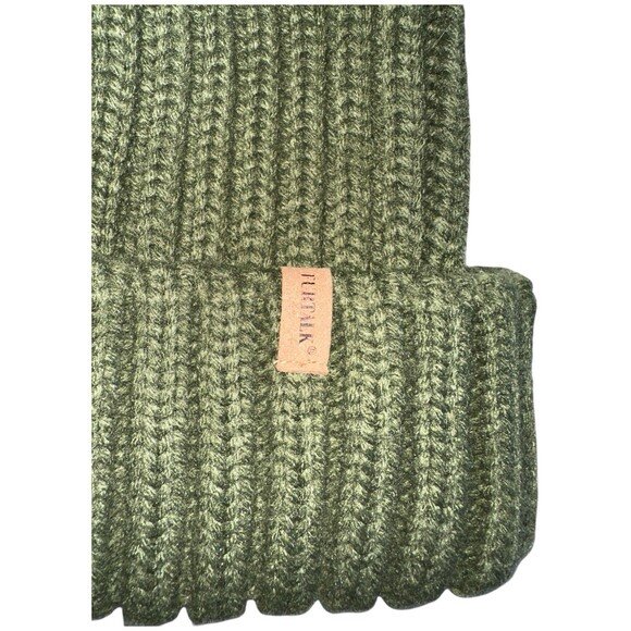 CC Beige Knit Beanie FURTALK Green Faux Fur Pom Hat Womens Winter Lot - Picture 10 of 16